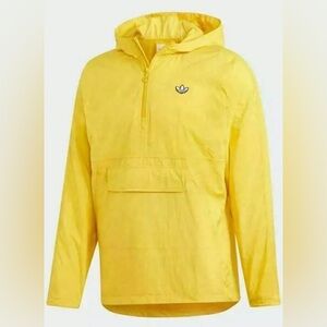 Adidas windbreaker rain jacket yellow size s men women